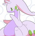 abstract_background ambiguous_gender belly feral green_eyes simple_background sitting solo tail white_background parupoke mythology nintendo pokemon dragon gastropod generation_6_pokemon goodra mollusk mythological_creature mythological_scalie pokemon_(species) scalie snail