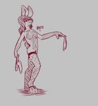 anthro buckteeth clothing dildo eyewear female fishnet_clothing glasses hair holding_clothing holding_object holding_panties holding_underwear long_hair mostly_nude panties paws sex_toy solo strapon teasing teeth underwear gyrodoodle frost_(gyrodoodle) lagomorph leporid mammal rabbit hi_res sketch