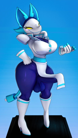 big_breasts big_penis blue_background blue_hair breasts clothed clothing floating_hands genitals gynomorph hair intersex machine penis simple_background smile thick_thighs yellow_eyes brandi cryptiacurves_(modeler) deltarune undertale_(series) tasque_manager darkner felid feline mammal robot 2024 3d_(artwork) 4k 9:16 absurd_res digital_media_(artwork) hi_res source_filmmaker_(artwork)