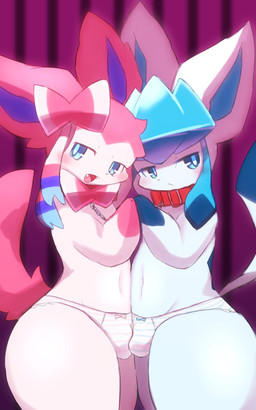 :< anthro anthro_on_anthro anthrofied bedroom_eyes belly biped blue_body blue_clothing blue_eyes blue_fur blue_inner_ear blue_panties blue_tail blue_underwear blush blush_lines bottomwear bound bound_together bow_panties bow_ribbon bow_underwear bulge bulge_frottage chain chain_leash clothed clothing collar crossdressing cute_fangs detailed_bulge dipstick_tail duo embarrassed exposed eyebrows eyelashes fangs femboy fluffy fluffy_ears fluffy_tail frilly frilly_clothing frilly_panties frilly_underwear front_view fur glistening glistening_hair gloves_(marking) grey_body grey_ears grey_fur grey_tail grin grinning_at_viewer hair hand_holding head_tuft highlights_(coloring) ice kemono leash leashed_collar leashed_together long_ears looking_at_viewer lustful_gaze male male/male male_anthro markings monotone_body monotone_fur multicolored_body multicolored_ears multicolored_fur narrowed_eyes naughty_face navel open_mouth open_smile panties panties_bulge panties_only pantsless pantsless_anthro pantsless_male partially_clothed pattern_background pattern_bottomwear pattern_clothing pattern_panties pattern_underwear paws pigtails pink_body pink_clothing pink_ears pink_fur pink_panties pink_tail pink_underwear pokemorph presenting pupils purple_background purple_inner_ear raised_tail red_collar rubbing seductive simple_background skimpy smile smiling_at_viewer smug standing striped_bottomwear striped_clothing striped_panties striped_underwear stripes tail tail_markings take_your_pick teeth thick_thighs tongue topless tuft two_tone_body two_tone_fur two_tone_tail underwear underwear_only white_pupils white_sclera luxiger nintendo pokemon canid eeveelution generation_4_pokemon generation_6_pokemon glaceon mammal pokemon_(species) sylveon 5:8 colored digital_media_(artwork) hi_res portrait shaded three-quarter_portrait unavailable_at_source