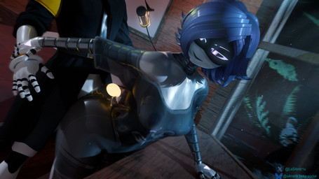 athletic athletic_female athletic_humanoid big_butt black_body bodily_fluids breasts butt clothing cum cum_drip dominant dominant_female dripping duo female genital_fluids genitals glowing glowing_eyes glowing_genitalia glowing_markings glowing_penis hair machine male male/female markings medium_breasts night nipples penis precum purple_eyes purple_hair purple_nipples shirt tail thick_thighs topwear translucent translucent_clothing vein veiny_penis white_body samtrix samzan_(modeler) glitch_productions murder_drones n_(murder_drones) uzi_(murder_drones) humanoid robot robot_humanoid 3d_(artwork) absurd_res digital_media_(artwork) hi_res
