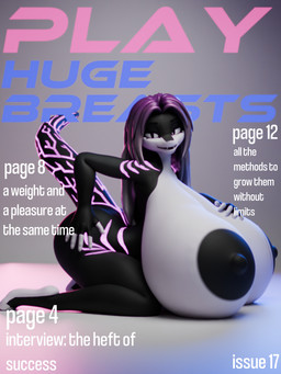 anthro big_breasts big_butt big_nipples breasts breasts_on_ground butt female fictional_magazine_cover hand_on_breast huge_breasts huge_butt huge_nipples hyper looking_at_viewer nipples nude open_mouth solo haolde blender_cycles genevieve_(lunhaadviin) reptile scalie snake 3:4 3d_(artwork) absurd_res digital_media_(artwork) hi_res