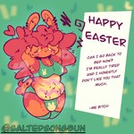 anthro armpit_hair belly biped body_hair bodypaint bulge clothed clothing gynomorph gynomorph_anthro happy_trail holidays intersex intersex_anthro musk paint partially_clothed profanity pubes slightly_chubby solo text caramelody easter chichi_(caramelody) lagomorph leporid mammal rabbit 1:1 english_text hi_res