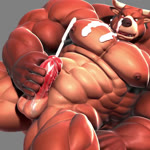 5_fingers abs anthro balls biceps big_biceps big_hands big_muscles big_pecs biped bodily_fluids clenched_teeth cum cum_on_chest cum_on_face cum_on_own_chest cum_on_own_face cum_on_self cumshot ejaculation erection fingers front_view genital_fluids genitals grey_background grin horn huge_muscles humanoid_genitalia humanoid_penis hyper hyper_muscles lying male masturbation muscular muscular_anthro muscular_male navel nipples nude orgasm pecs penile penile_masturbation penis simple_background smile snout solo stocky teeth thick_thighs vein veiny_penis asagiri1988 bovid bovine cattle mammal 1:1 2016 3d_(artwork) 3d_animation animated digital_media_(artwork) no_sound short_playtime webm