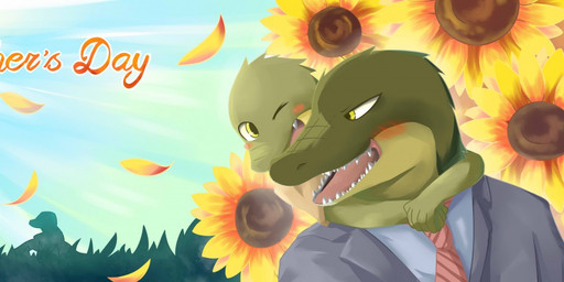 5_fingers anthro blush carrying_another clothed clothing day fingers flower green_body green_scales group happy holding_character holiday_message holidays looking_at_another looking_back male necktie open_mouth open_smile outside petals piggyback plant scales sharp_teeth shirt sitting size_difference sky smile suit sun sunflower teeth tongue toony topwear yellow_eyes young young_anthro twstacker father's_day crocodile crocodilian reptile scalie father_(lore) father_and_child_(lore) father_and_son_(lore) parent_(lore) parent_and_child_(lore) parent_and_son_(lore) son_(lore)