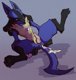 after_sex black_fur blue_background blue_fur butt canine cum cum_in_pussy cum_inside echinoderma erection fur hand_on_butt herm hi_res intersex knot looking_down lucario lying maleherm mammal nintendo on_floor penis pink_penis plain_background pokémon presenting presenting_pussy pussy raised_leg solo spikes spread_legs spreading video_games yellow_fur
Rating: Explicit
Score: 23
User: forkU
Date: November 01, 2013