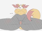 anthro breasts female genitals looking_at_another looking_pleasured nipples pussy smile solo spread_legs spreading artply nintendo pokemon braixen canid generation_6_pokemon mammal pokemon_(species) 2021 hi_res