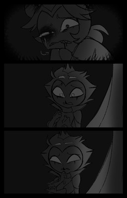 anthro black_background bodily_fluids clothing crown crying female formal_clothing formal_wear group headgear male sad scared simple_background standing tears trio wounded teathekook hellaverse helluva_boss paimon_(helluva_boss) stolas_(helluva_boss) avian bird imp owl owl_demon hi_res monochrome father_(lore) father_and_child_(lore) father_and_son_(lore) parent_(lore) parent_and_child_(lore) parent_and_son_(lore) son_(lore)