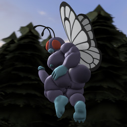 antennae_(anatomy) anthro arthropod_abdomen balls big_balls big_butt big_penis butt erection exhibitionism flying genitals huge_penis humanoid_genitalia humanoid_penis hyper hyper_genitalia hyper_penis male muscular muscular_anthro muscular_male nipples non-mammal_balls non-mammal_nipples pecs penis pokemorph presenting presenting_hindquarters purple_body purple_penis red_eyes solo thick_thighs wings logdoesrenders kabalmystic_(modeler) nintendo pokemon arthropod butterfly butterfree generation_1_pokemon humanoid insect lepidopteran pokemon_(species) 1:1 3d_(artwork) digital_media_(artwork) hi_res source_filmmaker_(artwork)