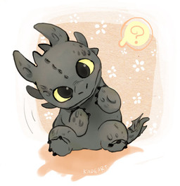 ambiguous_gender black_eyes chibi claws feet feral front_view grey_body grey_scales head_tilt looking_at_viewer nude question_mark scales sitting solo speech_bubble tail kadeart dreamworks european_mythology how_to_train_your_dragon mythology toothless dragon fury_(httyd) mythological_creature mythological_scalie night_fury scalie western_dragon full-length_portrait portrait source_request unavailable_at_source