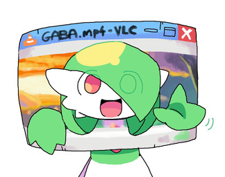 female gesture hair hair_over_eye looking_at_viewer open_mouth open_smile simple_background smile solo waving white_background melfunnysmell nintendo pokemon vlc gaba_(melfunnysmell) gardevoir generation_3_pokemon humanoid pokemon_(species)