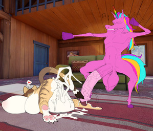 after_anal after_sex anal animal_genitalia animal_penis anthro areola balls big_breasts big_penis bodily_fluids breasts butt cum cum_eruption cum_in_ass cum_inflation cum_inside dancing duo ejaculation equine_genitalia equine_penis female fur genital_fluids genitals horn huge_breasts huge_penis hyper hyper_breasts hyper_genitalia hyper_penis inflation lying lying_on_ground lying_on_self male male/female nipples nude on_front on_ground penis pink_body tail popcatpixel epic_games fortnite fortnite:_battle_royale mythology fabio_sparklemane helia_peppercats domestic_cat equid equine felid feline felis mammal mythological_creature mythological_equine unicorn digital_media_(artwork) hi_res