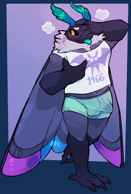 antennae_(anatomy) anthro black_sclera blush boxer_briefs bulge clothed clothing erection erection_under_clothing insect_wings lepidopteran_wings male neck_tuft orange_eyes simple_background solo tongue tongue_out tuft underwear wings direbatty luminaire_(sodamoth) arthropod insect lepidopteran moth 2021 absurd_res alpha_channel digital_media_(artwork) hi_res