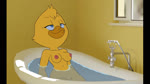 4_fingers anthro areola bathing bathtub beak black_bars blinking blue_eyes breast_squeeze breasts eyelashes eyes_closed female fingers hand_on_breast holding_breast honk inside laugh music nipples non-mammal_breasts open_beak open_mouth partially_submerged rubber_duck smile solo squeaking squeezing water tansau anatid animate_inanimate anseriform avian bird duck 16:9 2020 2d_animation animated frame_by_frame pillarbox short_playtime sound voice_acted webm widescreen