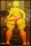 anthro big_breasts big_butt breasts butt butt_focus butt_grab clothing female fingers hand_on_butt machine pink_clothing pink_thong pink_underwear rear_view solo thick_thighs thong underwear yellow_body blackterio five_nights_at_freddy's five_nights_at_freddy's_2 scottgames cupcake_(fnaf) toy_chica_(fnaf) animatronic avian bird chicken galliform gallus_(genus) phasianid robot 2023 2:3 3d_(artwork) blender_(artwork) digital_media_(artwork) hi_res