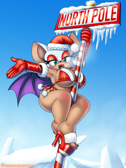 anthro armwear big_breasts blush bra breasts christmas_clothing christmas_headwear clothing dancing day elbow_gloves eyeshadow female footwear fur gloves handwear hat headgear headwear high_heels holidays lipstick looking_at_viewer makeup pole pole_dancing santa_hat shoes shortstack shortstack_female solo tan_body tan_skin text under_boob underwear white_body white_fur omegasunburst christmas sega sonic_the_hedgehog_(series) rouge_the_bat bat mammal 2022 3:4 absurd_res english_text hi_res url
