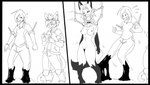 anthro areola biped black_border black_ears black_markings bodily_fluids border bottomwear breasts clothed clothing costume dipstick_tail duo eyewear eyewear_on_head female forced forced_transformation fully_clothed fur fursuit gender_transformation genitals gloves_(marking) goggles goggles_on_head goo_transformation hair human_to_anthro jacket leg_markings male markings motion_lines mtf_transformation navel nipples nude pants pusys restraints scared shirt simple_background smile socks_(marking) species_transformation standing suit_transformation sweat tail tail_markings teeth topwear transformation white_background mxl mxl_(mxl) canid canine fox human mammal 2013 monochrome