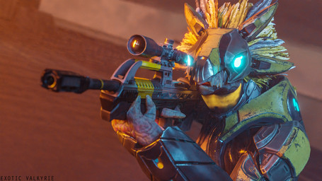 aiming aiming_weapon armor avian_caruncle battle_rifle battle_rifle_(halo) blue_eyes face_covered feather_hair feathered_crest feathers female full_armor glowing glowing_eyes grey_body grey_scales gun head_crest headgear helmet pseudo_hair ranged_weapon rifle scales scope sharp_teeth teeth weapon yellow_body yellow_feathers yellow_skin exotic_valkyrie halo_(series) microsoft xbox_game_studios alien avian kig-yar scalie t'vaoan 16:9 3d_(artwork) 4k absurd_res colored digital_media_(artwork) hi_res widescreen
