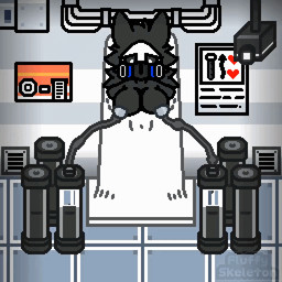 air_vent anthro big_breasts black_body black_fur black_hair bodily_fluids breast_milking breasts camera dark_body dark_skin exposed_breasts female fur gas_mask glowing glowing_eyes hair heart_symbol laboratory lactating latex looking_down machine mask milking_machine nude nude_female partially_submerged poster questionable_consent restrained restrained_arms restraints scientist solo stuck submissive submissive_anthro submissive_female through_wall vent white_eyes white_latex wire worried pfluffyskeleton changed_(video_game) puro_(changed) dark_latex latex_creature living_latex 1:1 2025 2d_animation animated digital_media_(artwork) pixel_(artwork) pixel_animation short_playtime