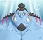 black_hair blue_body fangs hair humanoid_pointy_ears male pointy_ears solo teeth jabuhusky one_piece jinbe animal_humanoid fish fish-men_(one_piece) fish_humanoid humanoid marine marine_humanoid hi_res