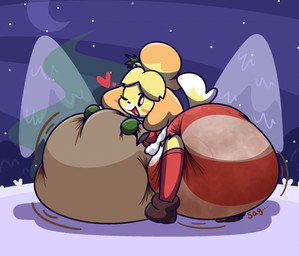 accessory anthro bag bell big_diaper black_eyes boots christmas_clothing clothing collared_shirt diaper dress_shirt excessive_feces feces female fluffy_clothing footwear fur hair_accessory hair_tie handwear holding_object holding_sack holidays huge_diaper hyper hyper_diaper hyper_feces hyper_soiling legwear looking_at_viewer mistletoe mittens plant sagging_diaper shirt shoes smelly smile snow soiled_diaper soiling solo stink_fumes stockings striped_diaper topwear tree unclean_diaper used_diaper white_body white_fur yellow_body yellow_fur dummydoodles animal_crossing christmas nintendo isabelle_(animal_crossing) canid canine canis domestic_dog mammal shih_tzu toy_dog