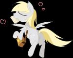 bag blonde_hair blush cutie_mark eyes_closed feathered_wings feathers female feral fur grey_body grey_feathers grey_fur hair heart_symbol letters long_hair simple_background smile solo transparent_background wings stormershy friendship_is_magic hasbro my_little_pony mythology derpy_hooves_(mlp) equid equine mammal mythological_creature mythological_equine pegasus alpha_channel