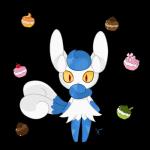 anthro blue_body blue_fur female fur multi_tail poke_puff red_eyes solo tail white_body white_fur yellow_sclera saberwhitetiger nintendo pokemon generation_6_pokemon meowstic pokemon_(species) 1:1 alpha_channel hi_res