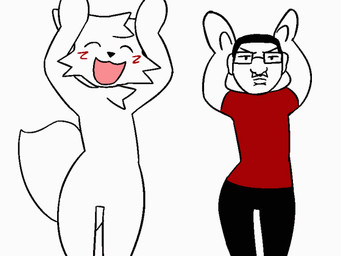 clothed clothed_male clothing dancing duo eyewear glasses male meme_face smile wearing_glasses wide_hipped_anthro wide_hips toonarscontent boy_kisser_(meme) caramelldansen chudjak silly_cat_(mauzymice) wojak 4:3 animated meme
