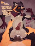 abs animal_genitalia animal_penis ankle_grab black_eyes bodily_fluids countershading cum cum_in_ass cum_in_mouth cum_inflation cum_inside cum_overflow cum_while_penetrated duo ejaculation equine_genitalia equine_penis erection feet first_person_view fur genital_fluids genitals grabbing_sheets inflation inner_ear_fluff leg_grab long_nails lying male male/male muscular on_back orange_sclera penetration penis purple_body purple_fur text thigh_grab torso_grab tuft vein veiny_penis yellow_body yellow_fur selfdestructking canid canine fox mammal sergal absurd_res english_text hi_res icon
