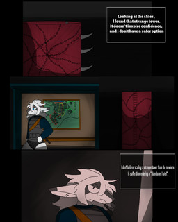 anthro blue_eyes bone building bulletproof_vest bus_stop femboy gun hair ladder male male/male map ranged_weapon shotgun skull skull_head solo text thinking tower weapon white_body white_hair raganlier mythology raganlier_(character) dragon mythological_creature mythological_scalie scalie 4:5 comic english_text hi_res