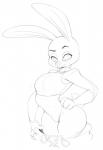 anthro breasts female simple_background solo thick_thighs white_background riipley disney zootopia judy_hopps lagomorph leporid mammal rabbit