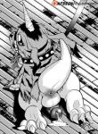 anus balls bdsm bodily_fluids butt cum genital_fluids genitals male overweight overweight_male penis solo yogurpodrido bandai_namco digimon digimon_(species) gabumon 2018 monochrome