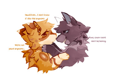 4_fingers accessory blue_eyes brown_body brown_fur cheek_tuft claws dipstick_ears dipstick_fingers duo ear_markings ears_down ears_up face_grab facial_tuft female feral fingers fur furrowed_eyebrows gloves_(marking) inner_ear_fluff male male/female markings multicolored_body multicolored_ears multicolored_fur pivoted_ears questionable_consent simple_background text tuft white_background worried yellow_body yellow_fur conditional_dnp waterthissport warriors_(book_series) hawkfrost_(warriors) mothwing_(warriors) domestic_cat felid feline felis mammal tabby_cat english_text brother_(lore) brother_and_sister_(lore) incest_(lore) sibling_(lore) sister_(lore)