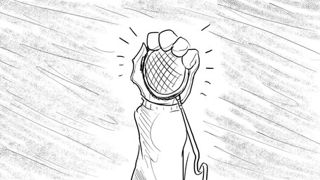 anthro clothing electronics female gloves handwear long_sleeve_shirt radio solo text dragonweirdo domestic_ferret mammal mustelid musteline true_musteline weasel ground invalid_tag 16:9 english_text hi_res monochrome widescreen