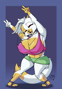 anthro areola areola_slip big_breasts big_butt bodily_fluids bottomwear breasts butt clothed clothing dancing eyeshadow fangs female fur huge_breasts huge_butt huge_thighs jewelry makeup miniskirt multicolored_body necklace open_mouth raised_clothing raised_topwear rear_view shortstack simple_background skirt smile solo sweat sweatdrop teeth thick_thighs topwear twerking two_tone_body white_body white_fur reymonrr adventure_time cartoon_network fionna_and_cake fionna_and_cake_(franchise) cake_the_cat domestic_cat felid feline felis mammal absurd_res hi_res