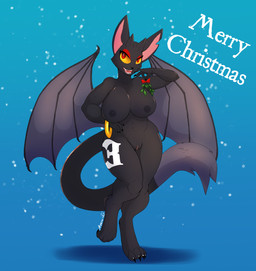 anthro areola big_breasts breasts female genitals nipples nude solo text vulva wings undeadkitty13 demon domestic_cat felid feline felis mammal vampire digital_drawing_(artwork) digital_media_(artwork) english_text hi_res