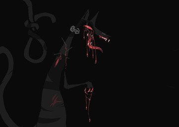 ambiguous_gender black_body black_fur black_tail blood bodily_fluids chain feral fur open_mouth solo tail tongue naircat domestic_cat felid feline felis mammal 2017 digital_drawing_(artwork) digital_media_(artwork) microsoft_paint_(artwork)