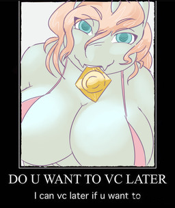 anthro big_breasts bikini blue_eyes breast_focus breasts cleavage clothed clothing condom condom_in_mouth condom_wrapper female grey_body grey_skin hair lip_fang looking_at_viewer mouth_hold object_in_mouth pink_hair sexual_barrier_device slightly_chubby smile solo string_bikini swimwear text two-piece_swimsuit thrussywizard ghost_shark marine draw_over english_text hi_res meme