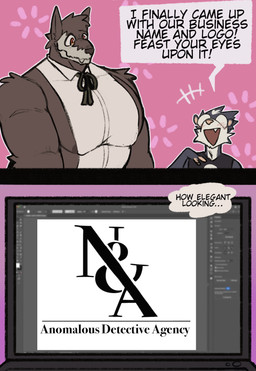 2_panel_comic anthro big_muscles big_pecs black_text bone brand clothed clothing computer dialogue duo electronics eyebrows eyewear fur glasses huge_pecs laptop logo male muscular muscular_anthro muscular_male orange_eyes pecs purple_eyes round_glasses skull skull_head speech_bubble text king_slabu adrian_(king_slabu) nolan_(king_slabu) american_opossum canid canine canis domestic_dog mammal marsupial spirit virginia_opossum absurd_res comic digital_media_(artwork) english_text hi_res