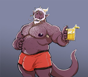 beard beverage big_bulge briefs briefs_only bulge clothed clothing ear_piercing facial_hair gradient_background hair hairy_body horn huge_bulge hyper hyper_bulge male musclegut muscular muscular_male mustache pecs piercing red_briefs red_clothing red_eyes red_underwear simple_background solo tail topless underwear underwear_only white_hair douglas_kim mythology haomaru dragon eastern_dragon mythological_creature mythological_scalie scalie hi_res sketch