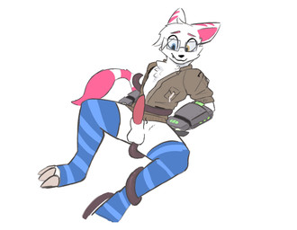 anal anal_penetration anthro balls bottomless clothed clothing erection genitals jacket legwear male pattern_clothing pattern_legwear pattern_thigh_highs penetration penis prosthetic prosthetic_arm prosthetic_limb simple_background solo striped_clothing striped_legwear striped_thigh_highs stripes tentacle_penetration tentacles thigh_highs topwear white_background enginetrap bungie destiny_(series) destiny_2 ratchet_and_clank sony_corporation sony_interactive_entertainment atlas_(atlas_jet) lombax mammal digital_media_(artwork) hi_res