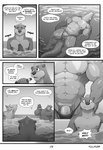 abs absurd_res alligator alligatorid anthro balls bear beer_bottle bodily_fluids bottle canid canine clothed clothing comic container crocodilian dialogue eyes_closed flaccid floating fox genitals group hi_res hot_tub ineffective_clothing kev_(thepurp) male mammal muscular muscular_male mustelid nipples no_homo otter paws pecs penis pool reptile scalie speech_bubble sweat tank_(thepurp) thepurp thick_thighs thong thong_only topless underwear underwear_only vein veiny_penis