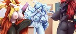 anthro areola big_breasts black_areola black_nipples blue_areola blue_nipples blush breasts butt female genitals group nipple_dip nipples nude open_mouth pink_areola pink_nipples pussy tongue tongue_out mleonheart nintendo pokemon alolan_form alolan_ninetales canid delphox generation_5_pokemon generation_6_pokemon generation_7_pokemon mammal pokemon_(species) regional_form_(pokemon) zoroark hi_res