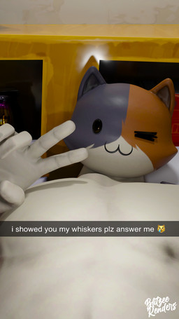 anthro caption gesture hand_gesture male one_eye_closed pecs seductive solo text v_sign wink blitzee_renders epic_games fortnite please_respond snapchat meowscles calico_cat domestic_cat felid feline felis mammal 3d_(artwork) 9:16 digital_media_(artwork) english_text hi_res meme