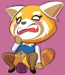 anal anal_penetration anthro anus blush butt clothing female genitals open_mouth penetration pussy simple_background solo ninoeros aggretsuko sanrio retsuko ailurid mammal red_panda 2021 digital_media_(artwork)