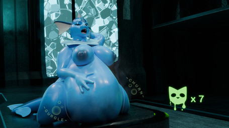 abdominal_bulge anthro blue_body breasts digestion emanata female female_pred fin musk nipples overweight overweight_anthro pole prey_count solo steam vore weight_gain pthalo nintendo pokemon refresh_(pthalo) eeveelution generation_1_pokemon pokemon_(species) vaporeon 16:9 3d_(artwork) digital_media_(artwork) hi_res widescreen