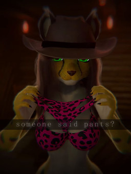 anthro bra clothing female fluffy fur green_eyes hair hat headgear headwear humor joke long_hair markings nude panties pose show_your_panties_meme solo spots spotted_body spotted_fur trend underwear dev4ik panties_trend cheetah felid feline jaguar leopard mammal pantherine 3:4 3d_(artwork) 3d_animation animated digital_media_(artwork) hi_res meme no_sound pinup short_playtime video
