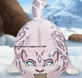 big_penis bodily_fluids confusion drooling duo fellatio female feral genital_fluids genitals male male/female oral oral_penetration penetration penile penis precum saliva sex thought_bubble king_hg_21 disney the_lion_guard the_lion_king chuluun felid lion mammal pantherine snow_leopard distracting_watermark hi_res watermark