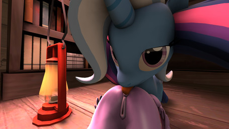 anal animal_genitalia anus bodily_fluids book bookshelf butt clitoris duo female female/female feral fur furniture genitals hair horn inside lamp lantern licking looking_at_viewer multicolored_hair oral purple_eyes rimming sex sweat tongue tongue_out two_tone_hair two_tone_tail vulva wings doppelboner friendship_is_magic hasbro my_little_pony mythology trixie_(mlp) twilight_sparkle_(mlp) equid equine mammal mythological_creature mythological_equine unicorn winged_unicorn 16:9 2016 3d_(artwork) digital_media_(artwork) hi_res source_filmmaker_(artwork) widescreen
