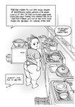 anthro butt clothing crop_top detailed_background feet female overweight panties shirt sink solo text topwear underwear 1p3p3nis bunny_(1p3p3nis) lagomorph leporid mammal rabbit absurd_res english_text hi_res monochrome trans_(lore) trans_man_(lore)